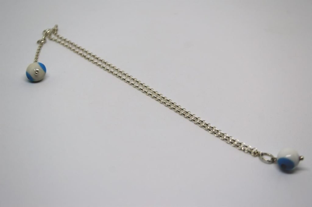 Tornozeleira Olho Grego em prata de Lei