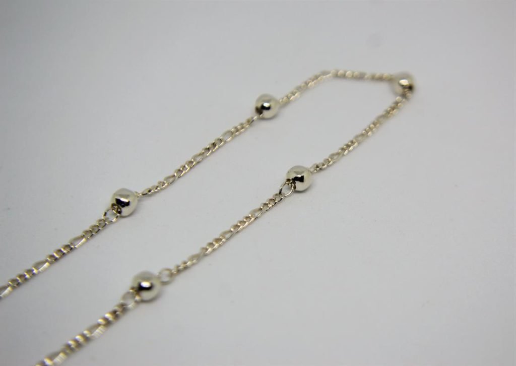 Tornozeleira Bolinhas em Prata de Lei