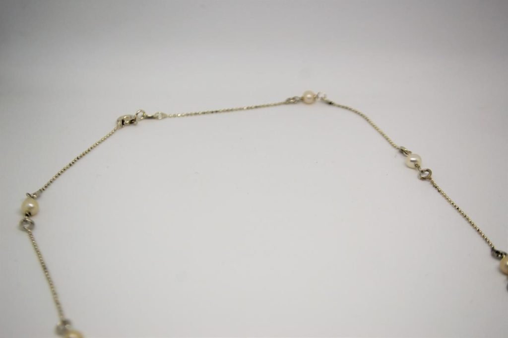 Cordão Pérolas - Tipo Terço - em Prata de Lei