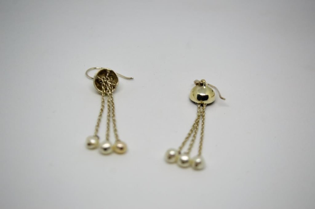 Brinco Chuveirinho de Pérolas em Prata de Lei