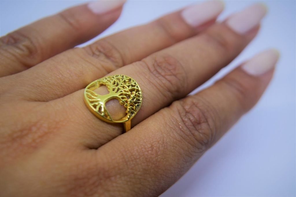 Anel Árvore da Vida em Ouro 18K