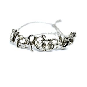 Pulseira Flor em Prata de Lei e Elo Português