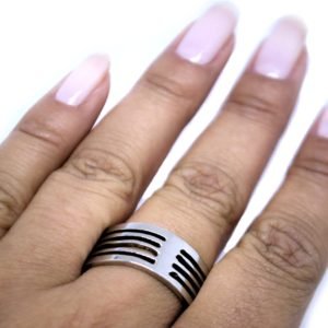 Anel Segmento em Prata de Lei