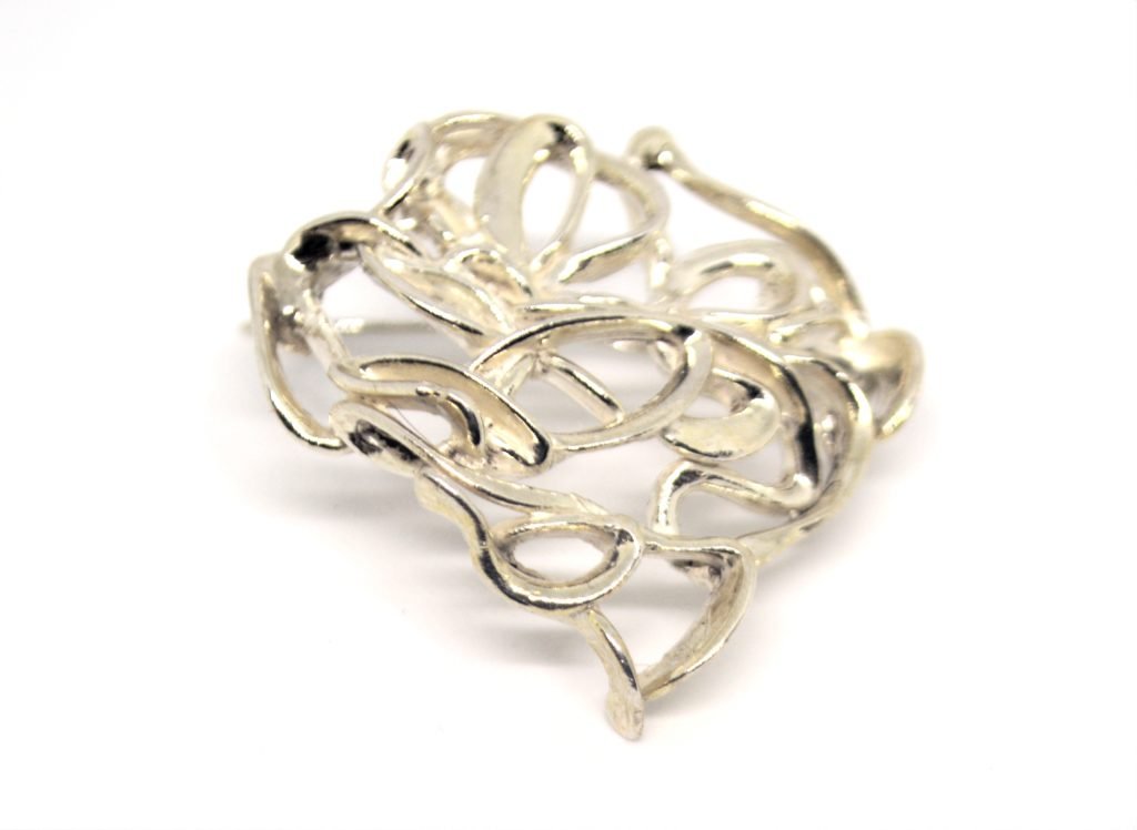 Broche Coral em Prata de Lei