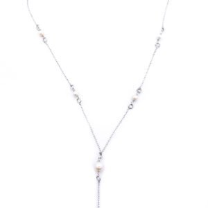 Cordão Pérolas - Tipo Terço - em Prata de Lei