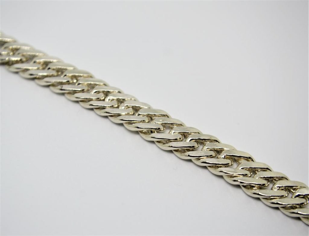 Cordão Groumet Duplo em prata de lei