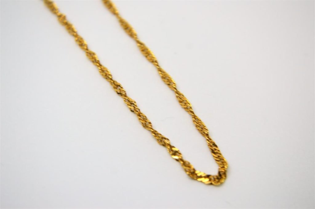 Cordão Singapura médio ouro 18 k com 50 cm