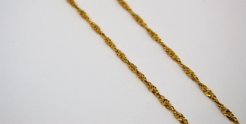 Cordão Singapura médio ouro 18 k com 50 cm