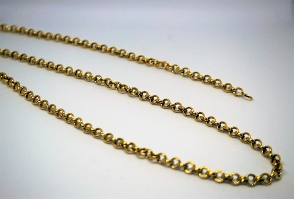 Cordão e pulseira de Elo Português com 45 cm ouro 18K