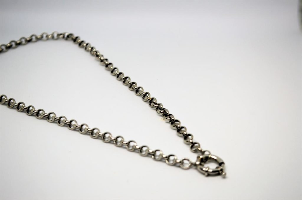 Cordão de Elo Português com 42 cm ouro branco