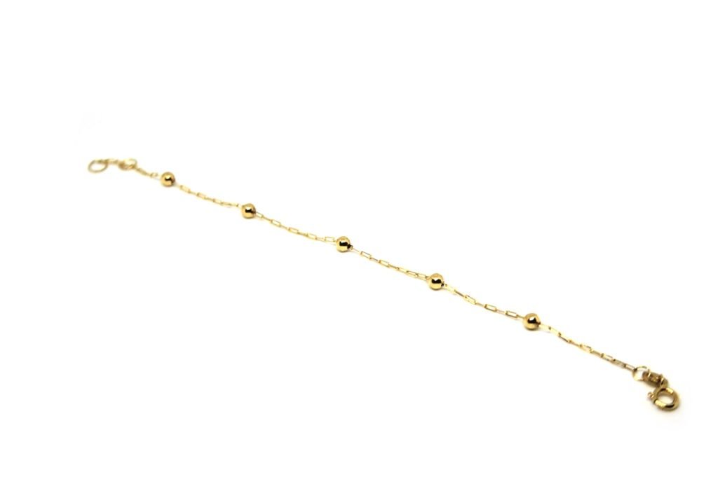 Pulseira Infantil Bolinhas em Ouro 18 K - Pequenas