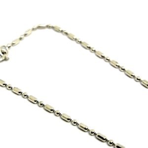 Cordão Bolinha-Cilindro Estilo Militar em Prata de Lei