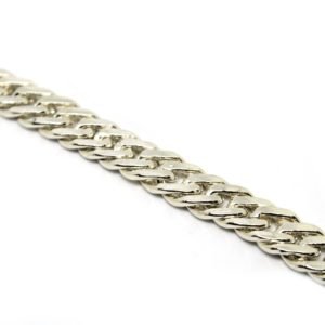 Cordão Groumet Duplo em Prata de Lei - 60 cm