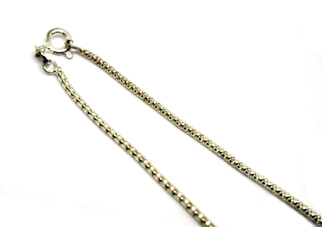 Cordão Pipoquinha em prata de lei 45 cm