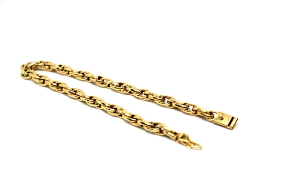 Pulseira Elo oval duplo - Escrava dupla em ouro 18 K