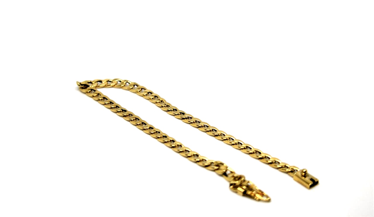 Pulseira Groumet de ouro 18 K com 21 cm