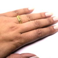Anel Coroa Desenhada em ouro 18K